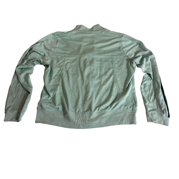 Adidas Track Jacket Womens Large Mint Sea Green 3 Stripes Long Sleeve Full Zip - Picture 4 of 7